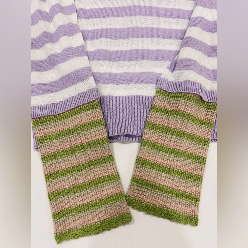 NWT Veronica Beard Florrie Striped Linen Blend Pullover Sweater